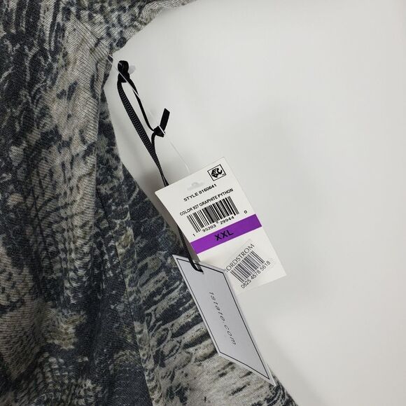 1. STATE Graphite Python Long Sleeve Shirt Top Blouse Wrap Side Slit NWT Plus - Picture 5 of 7